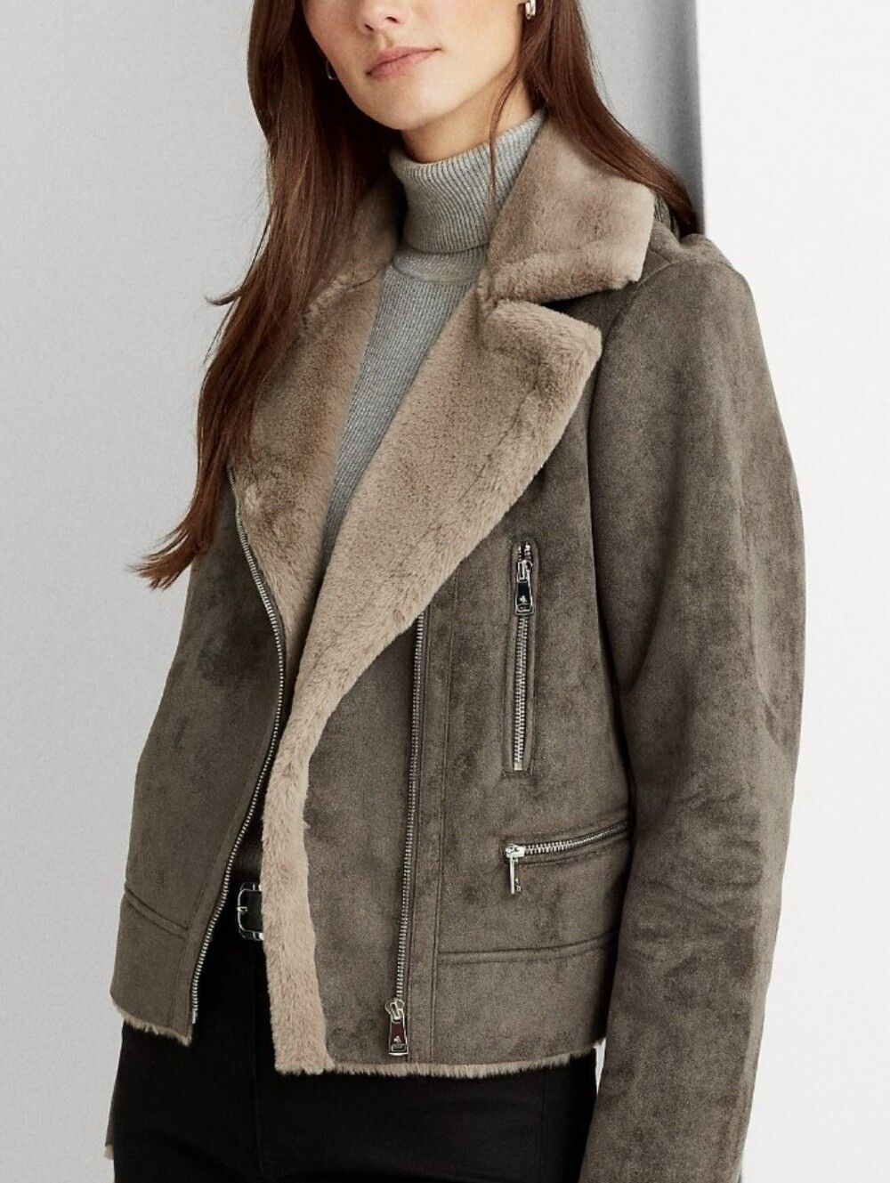 Ralph Lauren Grey Brownish Teddy Jacket New Without Tags